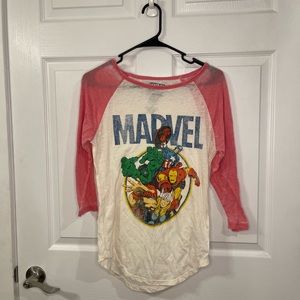 Marvel Avengers Vintage-Like Sheer Baseball Tee
